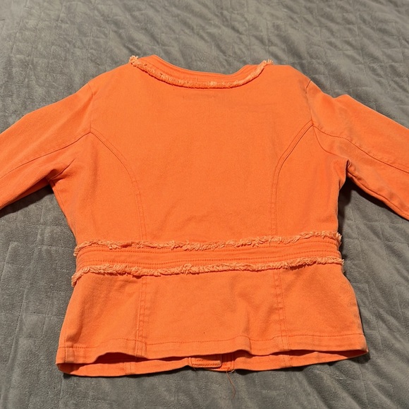Live a Little Orange Blazer, Jacket, Fringe, Retro, Boho, Hippie, Size PS - Picture 3 of 9